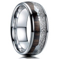 Selon Amazon Wish Amazon Sources de bijoux White Silk Wood Grain Grain Ferg Ring Men&#39;s Fashion Ring Accessoires